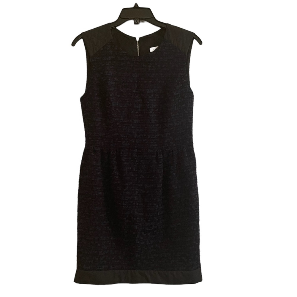 SANDRO Blue and Black Gorgeous Sleeveless Tweed Dress